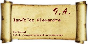 Ignácz Alexandra névjegykártya